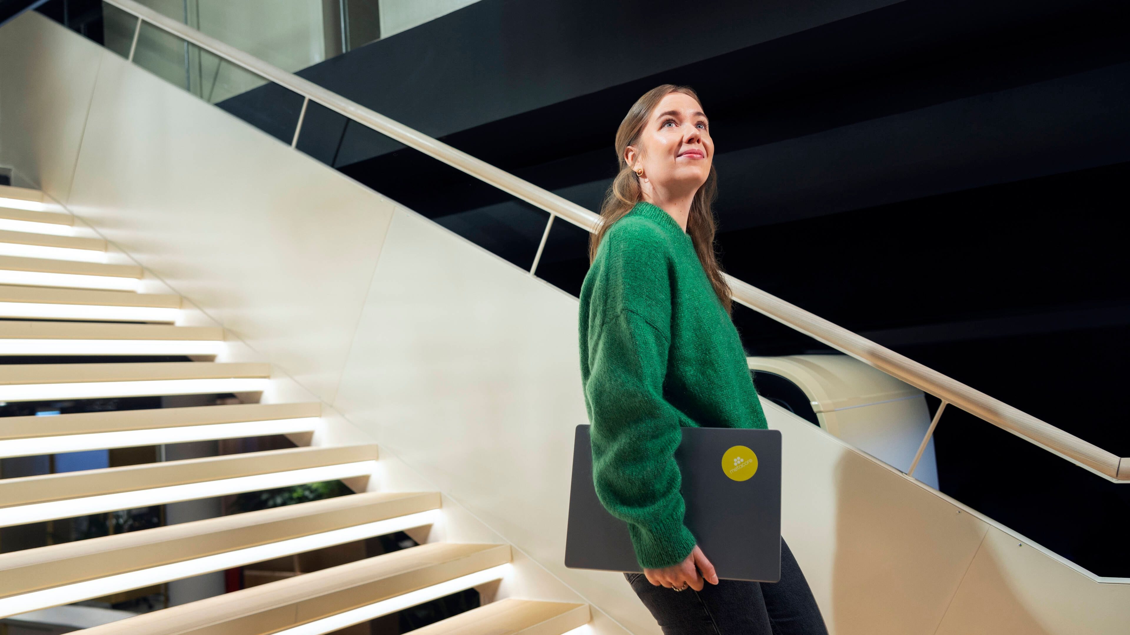 Metacorean walking down the stairs
