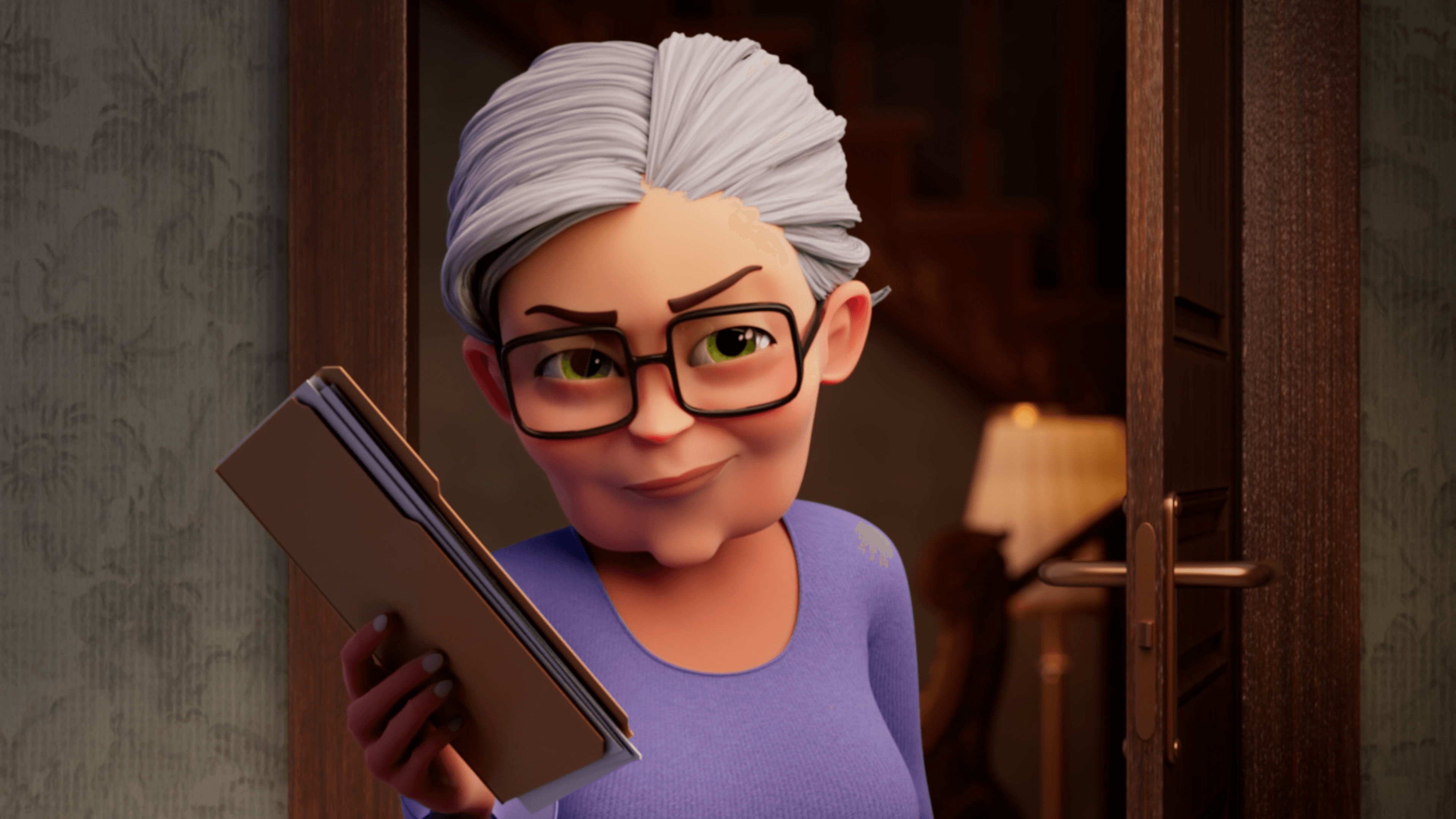 Grandma Ursula with a document file