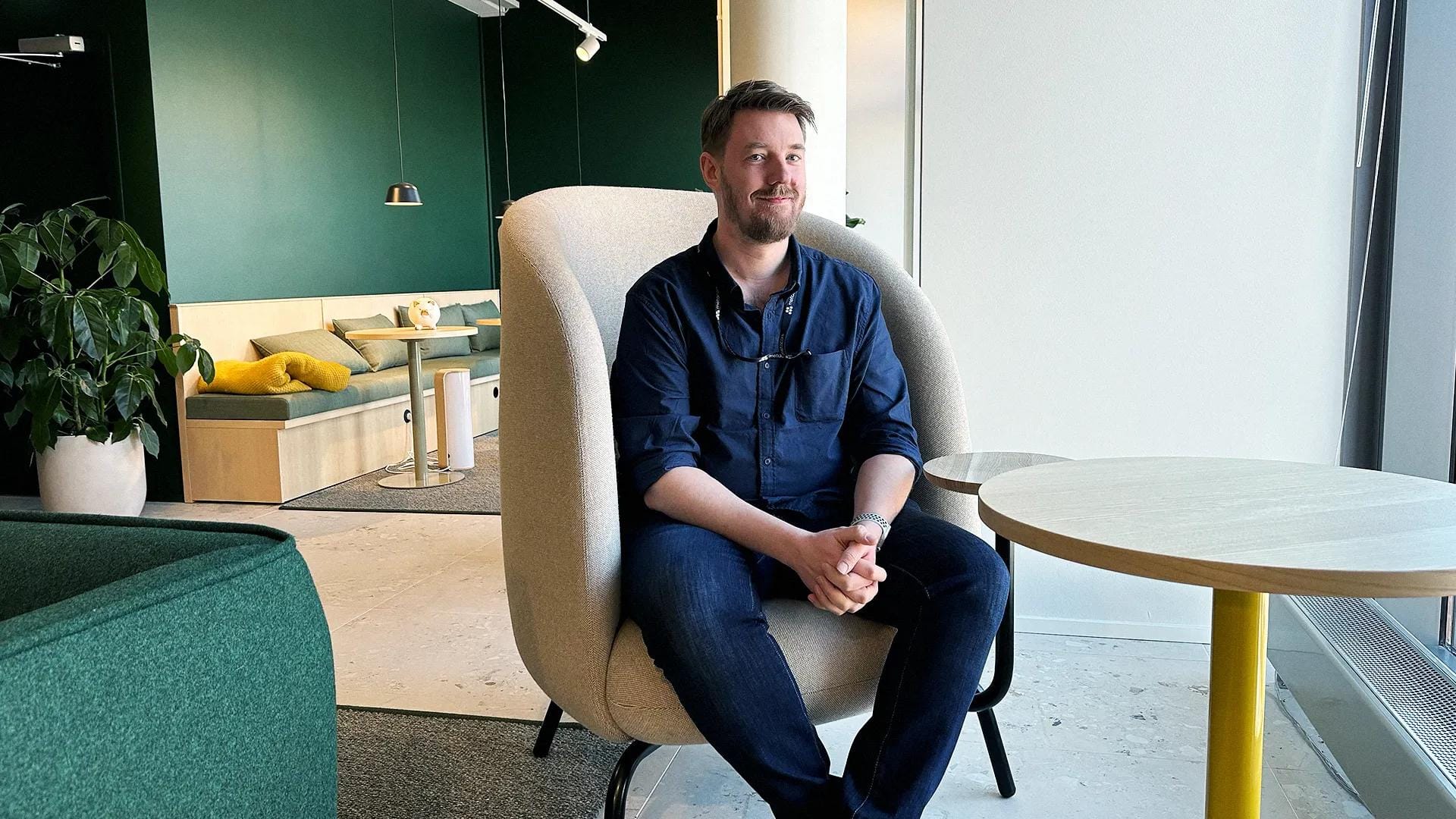 David Telenius sitting in a chair at Metacore
